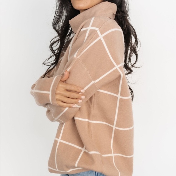 Baltic Born Tahoe Turtleneck windowpane sweater size 3X office cozy neutral work - Picture 15 of 16